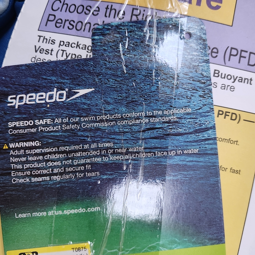 Speedo Blue and Yellow Life Vest Infant 30lbs New - Picture 8 of 8